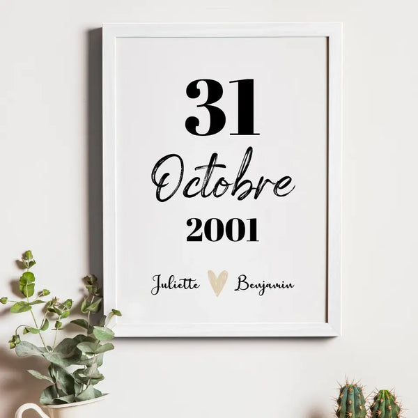 Date symbolique – Cadeau personnalisé – Henriette & Co