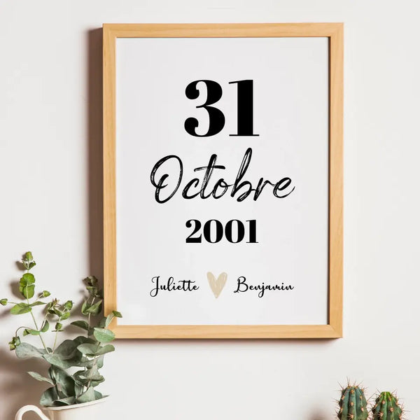 Date symbolique – Cadeau personnalisé – Henriette & Co