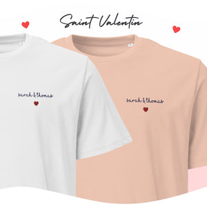 t-shirts brodés pour la Saint-Valentin