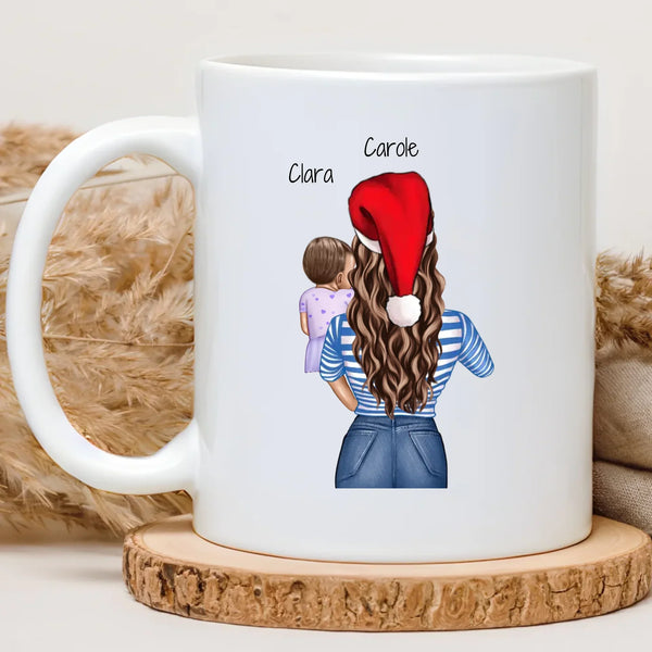 Mug de Noël personnalisé maman et enfant avec prénoms — cadeau de Noël maman henrietteandco