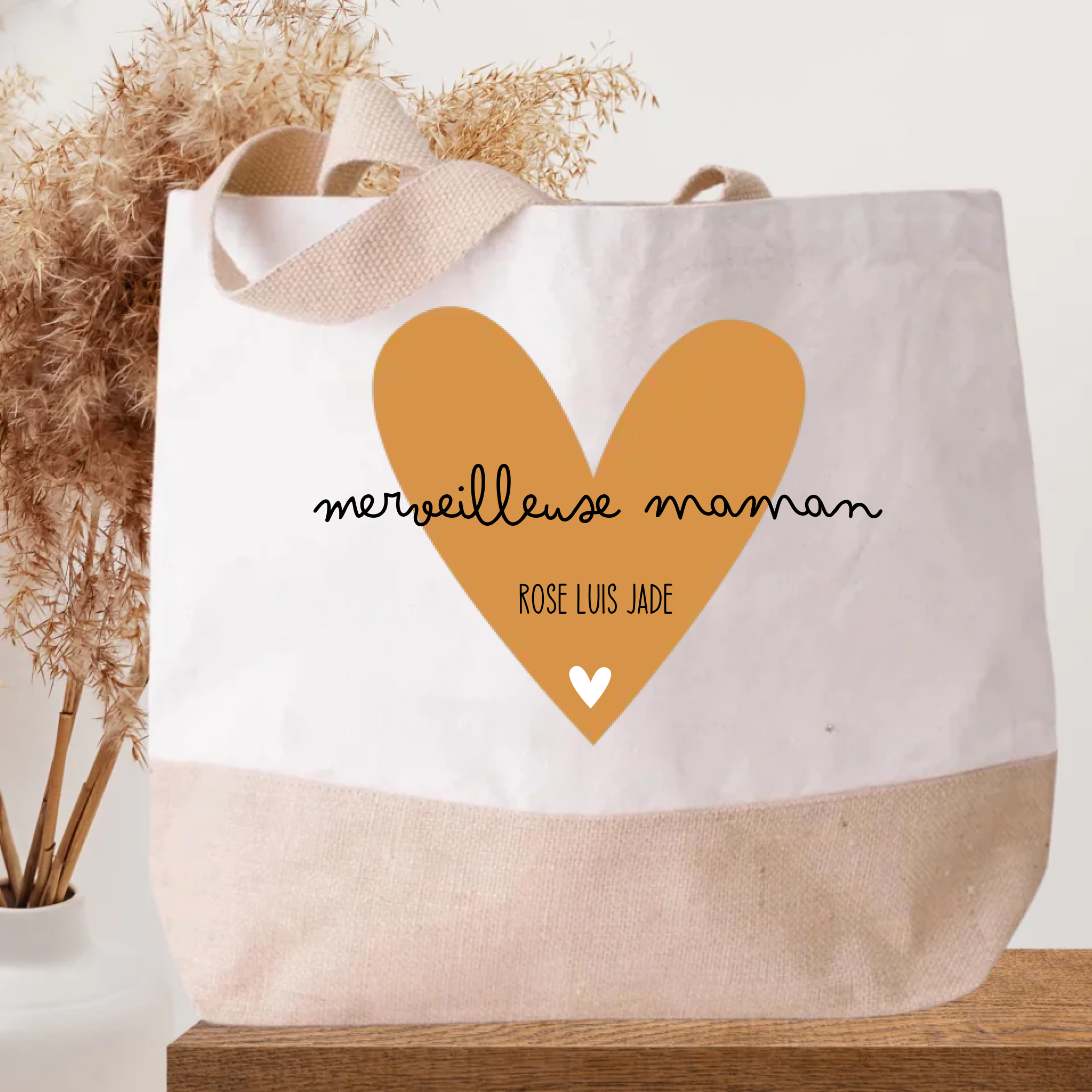 Tote Bag Personnalisable Madame Mauricette - Cadeau Original Anniversaire, Départ, Retraite (Rose)