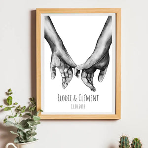 Mains entrelacées – Cadeau personnalisé – Henriette & Co