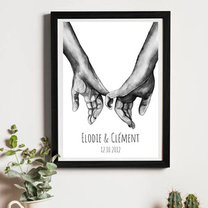 Mains entrelacées – Cadeau personnalisé – Henriette & Co