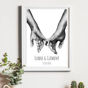 Mains entrelacées – Cadeau personnalisé – Henriette & Co