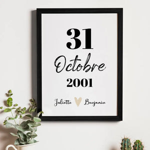 Date symbolique – Cadeau personnalisé – Henriette & Co