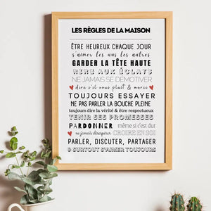 Règles De La Maison – Cadeau personnalisé – Henriette & Co