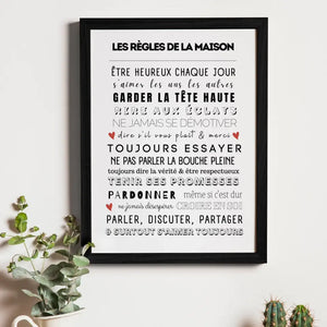 Règles De La Maison – Cadeau personnalisé – Henriette & Co