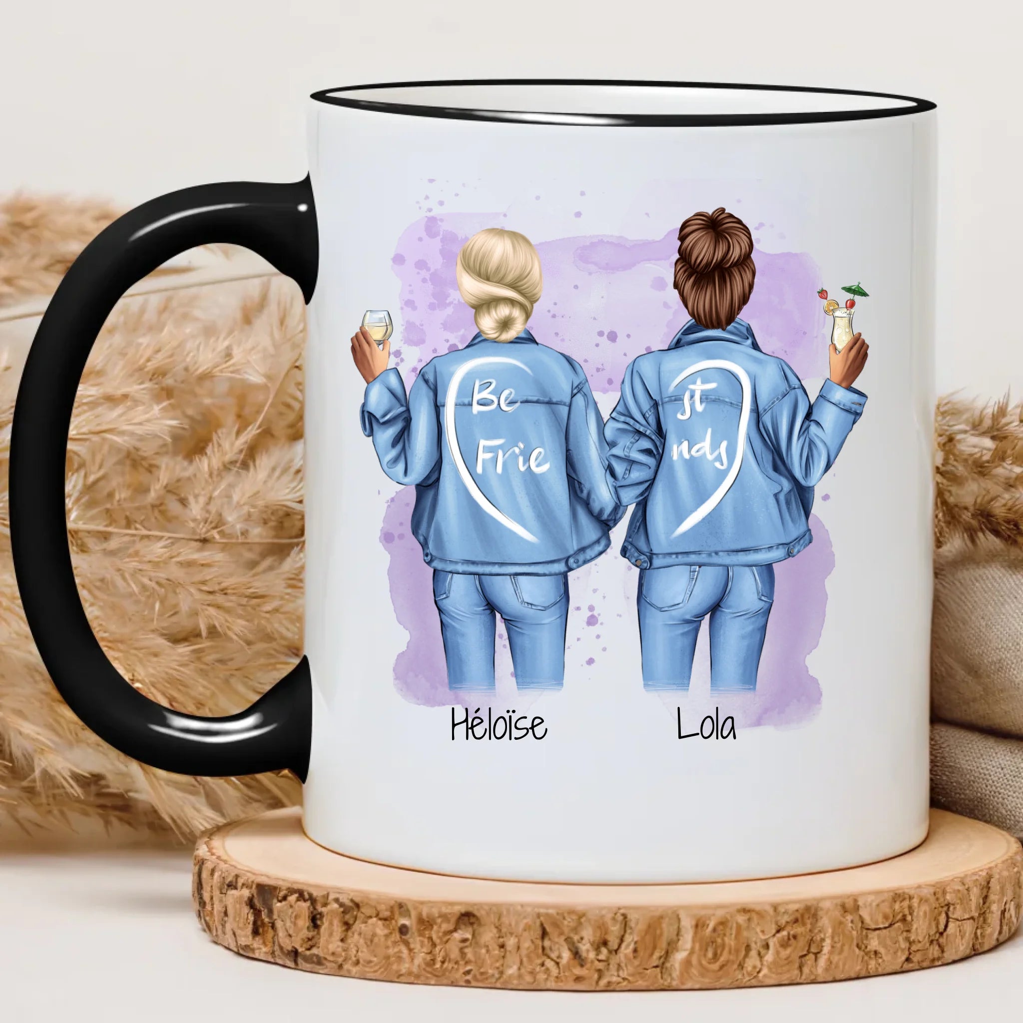 Mug Personnalisé "Meilleur Ami" – Cadeau Anniversaire/Noël – Édition Fleurie