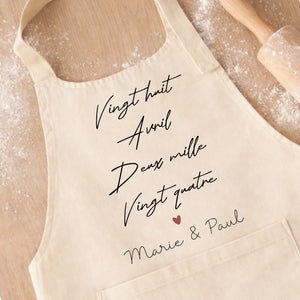 Tablier - date – Cadeau personnalisé – Henriette & Co