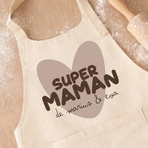 Tablier - Super maman – Cadeau personnalisé – Henriette & Co