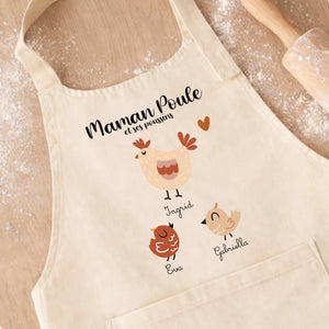 Tablier - Maman Poule – Cadeau personnalisé – Henriette & Co