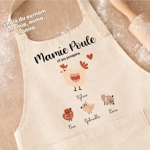 Tablier - Mamie Poule – Cadeau personnalisé – Henriette & Co