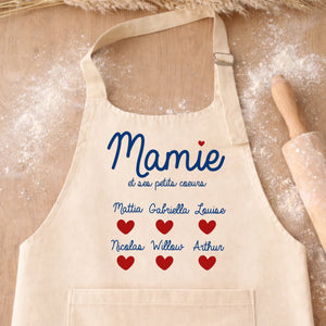 Tablier - Mamie Coeurs – Cadeau personnalisé – Henriette & Co