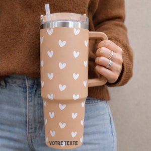 Gourde 1,2L - Coeurs – Cadeau personnalisé – Henriette & Co