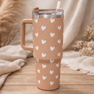 Gourde 1,2L - Coeurs – Cadeau personnalisé – Henriette & Co