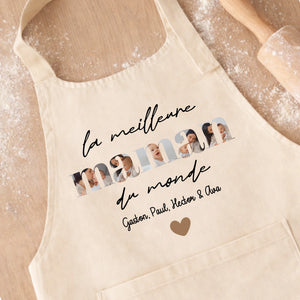 Tablier maman personnalisé motif Photos maman avec photos — henrietteandco