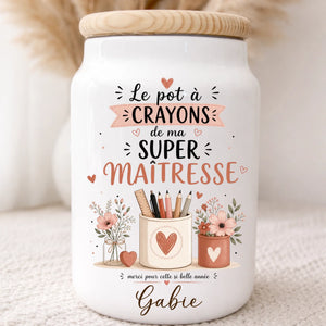 Maîtresse crayons – Cadeau personnalisé – Henriette & Co